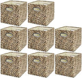 ANMINY Leopard Cheetah Print Storage Cubes Bins, Velvet, Brown, 13Inch 8PCS by ANMINY