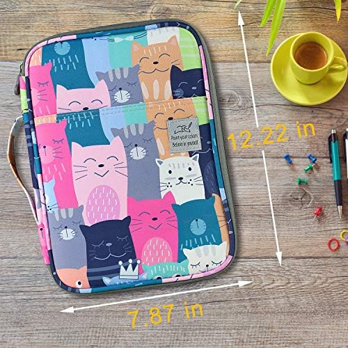 YOUSHARES 96 Slots Colored Pencil Case, Large Capacity Pencil Holder Pen Organizer Bag with Zipper for Prismacolor Watercolor Coloring Pencils, Gel Pens for Artist (Learning Cat) - Image 4