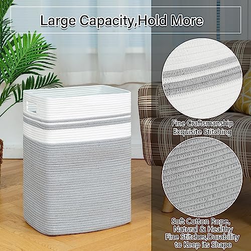 OIAHOMY 91L Laundry Hamper, XXXLarge Collapsible Laundry Basket Gray - Image 6