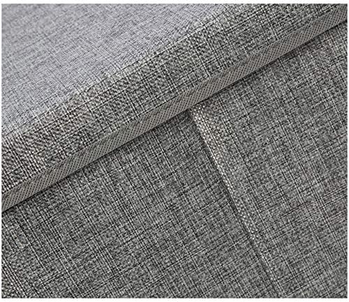 Amazon Basics Foldable Burlap Cloth Cube Storage Bins with Lid, Collapsible Organizing Containers, Stackable and Sturdy, Gray, Set of 2 - Image 4