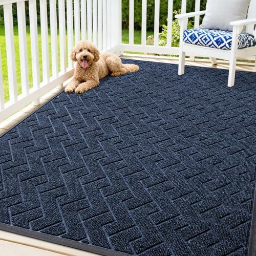 OLANLY Front Door Mat Outside 71x47, All-Season Absorbent Rubber Doormat by OLANLY