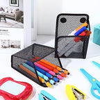 Yexiya Magnetic Pencil Holder Metal Magnetic Basket Mesh Pen Holder Black Desk Organizer for Work Whiteboard Refrigerator Locker Office Accessories(9 Pcs) - Image 5