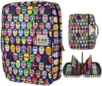 YOUSHARES Colored Pencil Case 220 Slots Pen Case Organizer With Handy Wrap & Zipper, Multilayer Holder for Prismacolor Colored Pencils & Gel Pen (Mask) by YOUSHARES