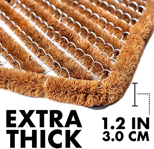 FOOTMATTERS Ninamar Natural Coir Herringbone Door Mat - 24 x 16 inch - Image 4