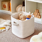RUNKA Storage Cube Baskets - 3 Pack - 11 inch Square Baskets for Closet, Woven Bins - Ideal for Toy Storage | White - Image 4