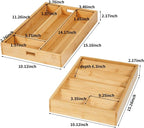 Bamboo Expandable Flatware Drawer Organizer Stackable Bamboo Silverware Drawer Organizer – 2-Tier Kitchen Utensil Tray with Compartments, Flatware Organizer for Spoons - Image 2