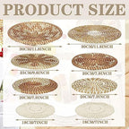 Xuhal 8 Pcs Boho Wall Basket Decor Decorative Bulrush Woven Basket Wall Decor Rustic Farmhouse Hanging Baskets for Kitchen Rustic Home Summer Decorations(Classic) - Image 3