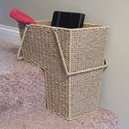 Household Essentials Wicker Stair Basket with Handles, Handwoven Seagrass, Natural - Image 7