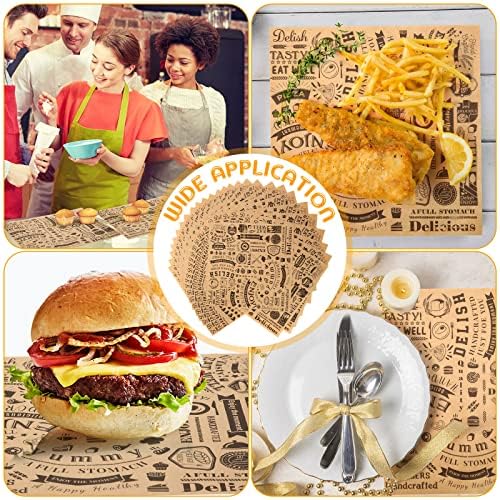 Marspark 400 Pcs Deli Wax Paper Sheets Grease Resistant, Brown Black - Image 6