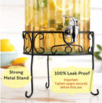 2 PACK 1.5 Gallon Drink dispenser, Glass Beverage Dispenser With Elegant Stand Stand, Drink Dispensers for Parties With Spigot 100% Leakproof. Perfect For Parties And Daily Use - Image 5