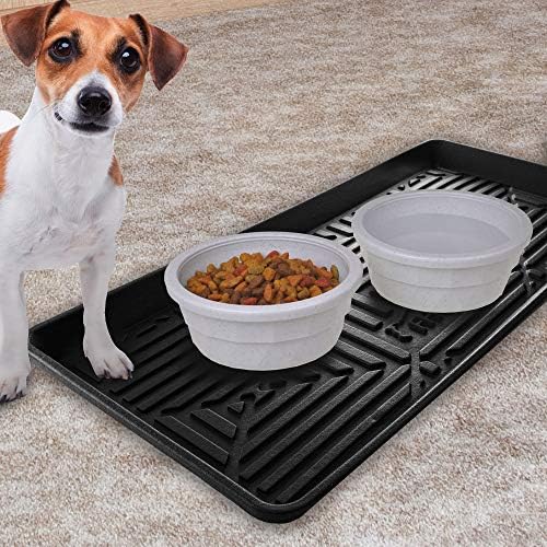 FH Group Climaproof for All Weather Protection Black Multi-Purpose Pet Feeding Bowl Tray, Dog Bowl Tray, Boot Tray, Shoe Tray, Great for Entryway or Garage 30 - Image 2