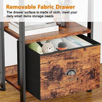 Furologee 4 Tier Bookshelf with Drawer, Small Narrow Bookcase, Rustic Brown - Image 5