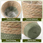 AceOrbit 12 Pcs Wicker Plant Basket Bulk with Liners Woven Planter Baskets Bulk for Indoor Outdoor Seagrass Plants Woven Wicker Baskets for Flower Pots Cover and Room Decor (Small,Farmhouse) - Image 6