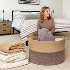 Goodpick Large Wicker Basket for Blankets, Baby Toy Storage Basket, 85L - Image 2