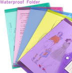 Sooez 48 Pack Folders Plastic Envelopes, Clear Plastic File Folder for Document, Letter A4 Size Poly File Envelopes with Label Pocket, Snap Button for Home Work Office Organizer, 8 Assorted Colors - Image 2