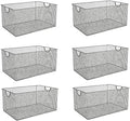 YBM HOME Kitchen Pantry Organizer Wire Baskets for Shelves, Cabinets, Pantry, Countertop, Mesh Open Storage Bin Metal Basket for Organizing Food Supplies, 6 Pack, 12.1x7.8x5.8 by YBMHome