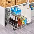 MSR Imports Expandable Rolling Metal Storage Basket-Home and Kitchen Storage Solution,Silver by TheLakesideCollection