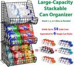 Stacking Can Dispensers 3 Tier with 3 Divider, Large Pantry Can Organizer, Beverage Drink Pop Soda Can Storage Basket, Can Holders for Pantry, Canned Food Rack Wire Bins for Kitchen Cabinet (3-Pack) - Image 2