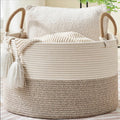 KAKAMAY Large Blanket Basket with Handles, Storage Basket for Living Room by KAKAMAY